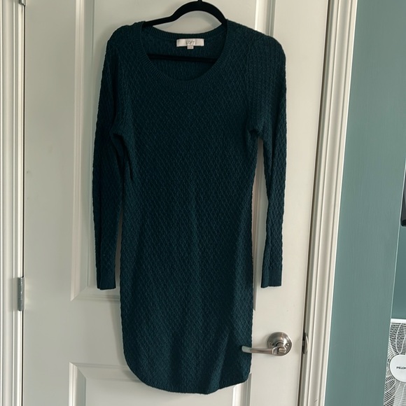 LOFT Dresses & Skirts - Ann Taylor LOFT Green Sweater Dress Size Small